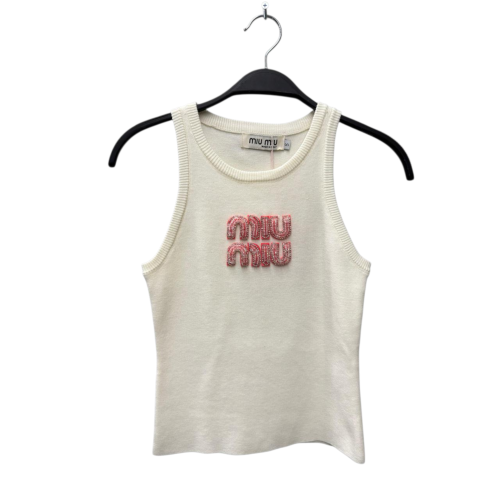 توب ميو ميو بدون أكمام بشعار أمامي