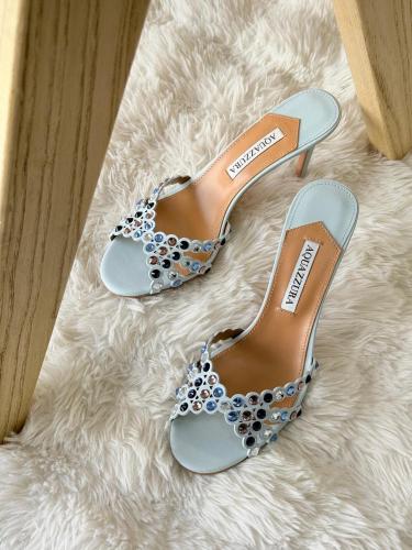 Aquazzura Tequila Crystal Mule Heels