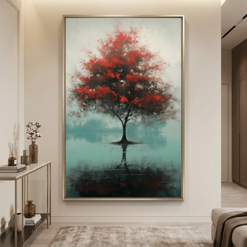 لوحات فن تجريدي أشجار تصميم مودرن