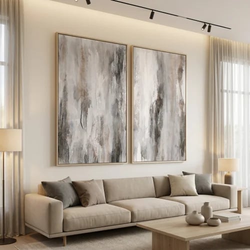 لوحات ثنائية فن تجريدي تصميم مودرن
