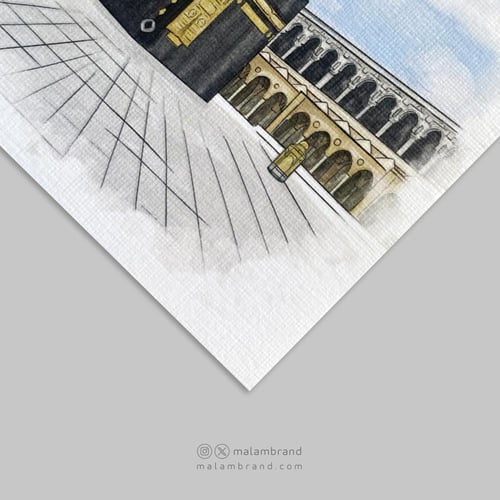 بطاقة إهداء مربعة ( المسجد الحرام أو المسجد النبوي...