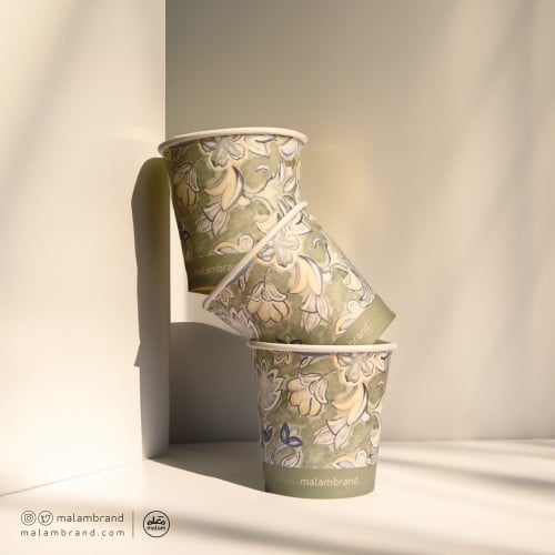 أكواب ورقية للقهوة بزخرفة سجادة الحرم (٤٠ كوب)