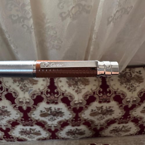 قلم كارتير ( غطاء ) بني - فضي
