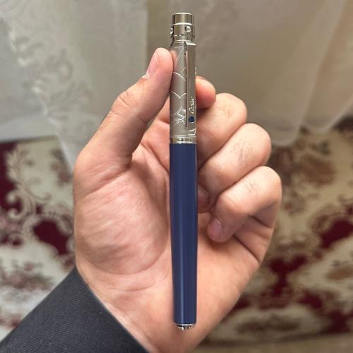 قلم كارتير ( غطا ) كحلي - فضي