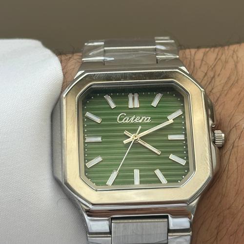 ساعة ( catera ) مينا مربع - اخضر