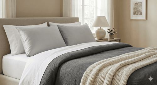 غطاء وسادة بامبو ملكي قطعتين - لنوم عميق مريح وبشر...