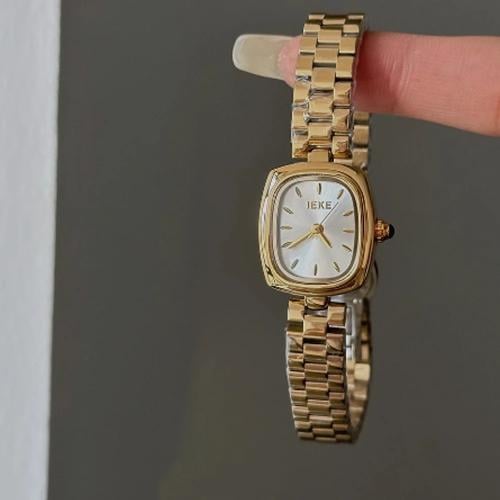 مينا مستطيلة فاخرة وبسيطة ومزاجية مع حزام فولاذي ذ...