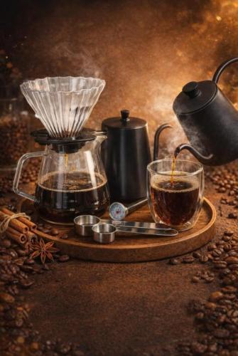 طقم تحضير القهوة المقطرة (Pour Over) كامل