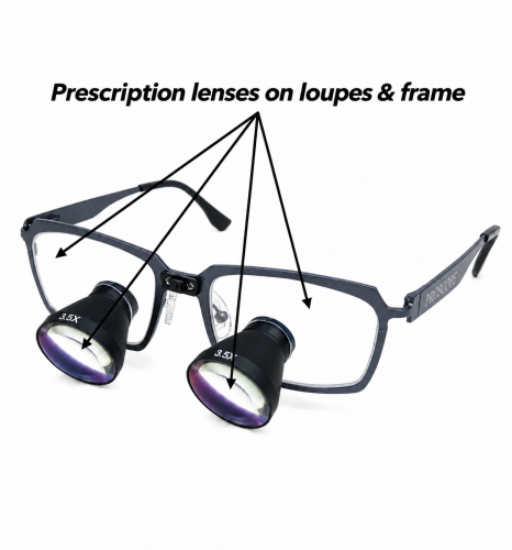 Single Vision Prescription Lenses on Loupes & Fram...