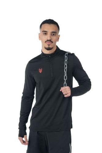 DW Essential Long sleeve 1/4 zip top in Black