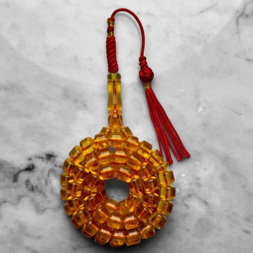 سبحة مستكة الماني شفاف تفاحي