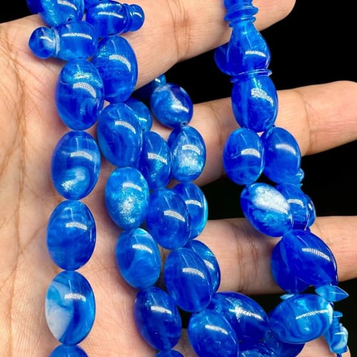 فاتوران ازرق بحري منجم بيضاوي