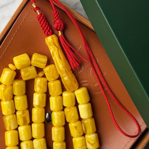 مسباح تراب كهرمان مع كركوشة تفصال يدوي