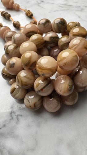 مسباح من عصي معرق بتنجيم خراطة تركية