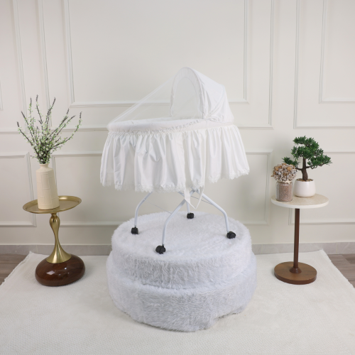 سرير شيال للأطفال بقاعدة متنقلة مهد مواليد خشب ونا...