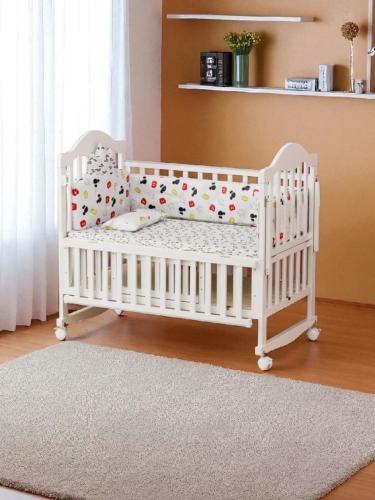 سرير مواليد خشب صنوبر متعدد الاستخدامات مع ناموسية...