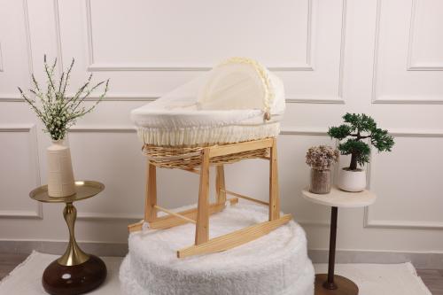 سلة موسى سرير مواليد خيزران قطن سكري أبو كورنيش بق...