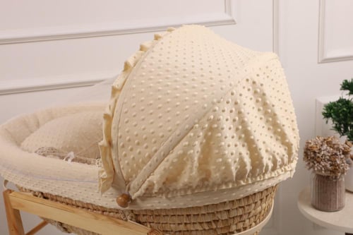 سلة موسى سرير مواليد خشبية قماش حبوب الرمان بتصميم...