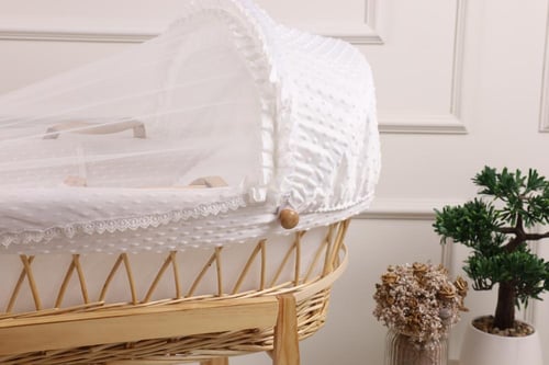 سلة موسى سرير مواليد خيزران قماش حبوب الرمان أوف و...