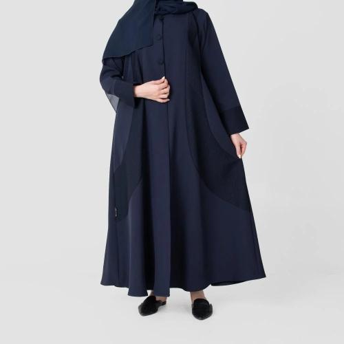 عباية من قماش الكريب كحلي