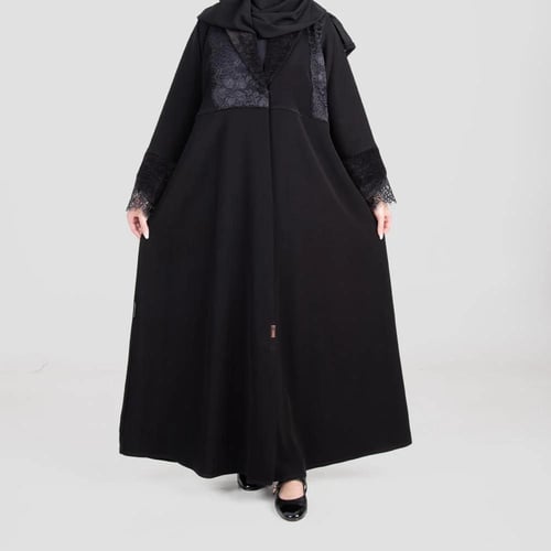 عباية شتوي من الكريب والمخمل