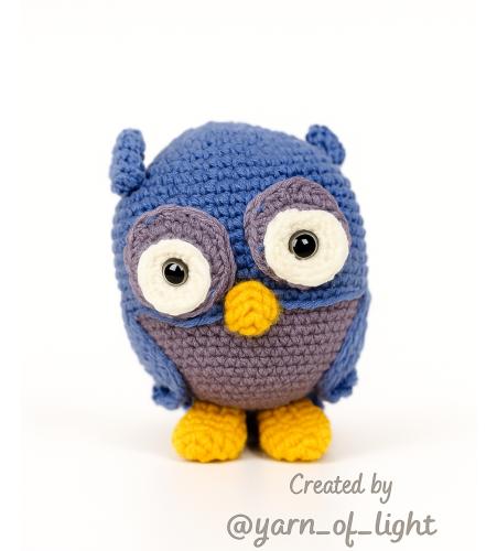 دمية بومة زرقاء - owly of amigurumi