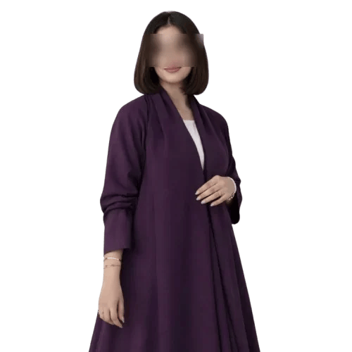 عباية ريهام بلون برقوقي (بنفسج غامق) مع طرحة مطابق...