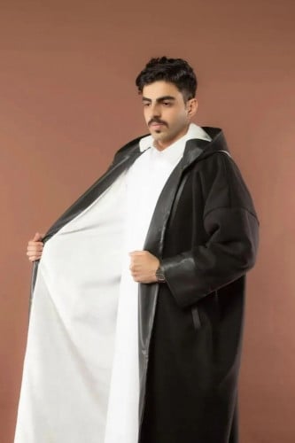 فروه رجالي أنيقه مع اطراف جلد فخامه