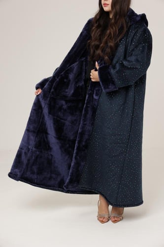 فروه نسائي قماش مخمل كريستال ملون