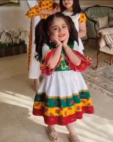 فستان شالكي بناتي رمضاني