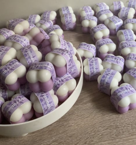 شمعة الميني ببلز بشريط ورقي