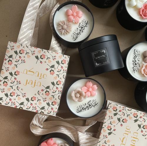 5 حبات من شمعةً الأزهار المعطرة الحجم الوسط مع كيس...