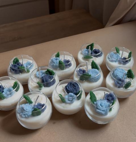 شمعة زجاجية مع تغليف