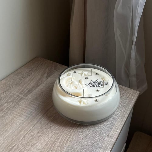 شمعة رمضان معطرة بزجاج فاخر.. مع بوكس رمضاني