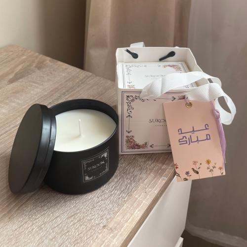 شمعة ساده - معطرة- الحجم الكبير مع بوكس وكيس
