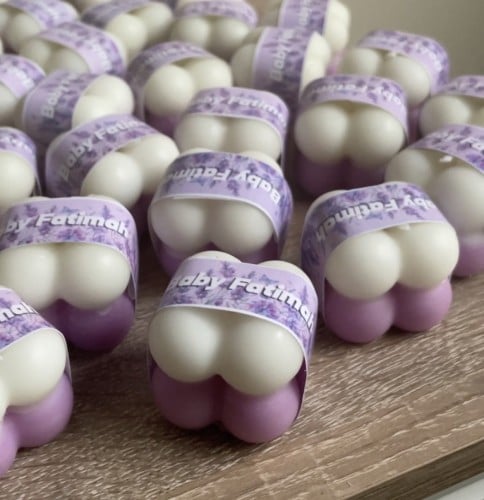 شمعة الميني ببلز بشريط ورقي