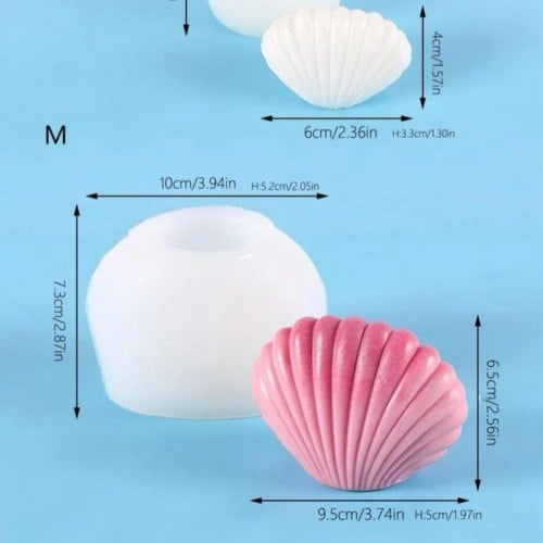 قالب سيليكون شمعة الصدف ( يوجد احجام )