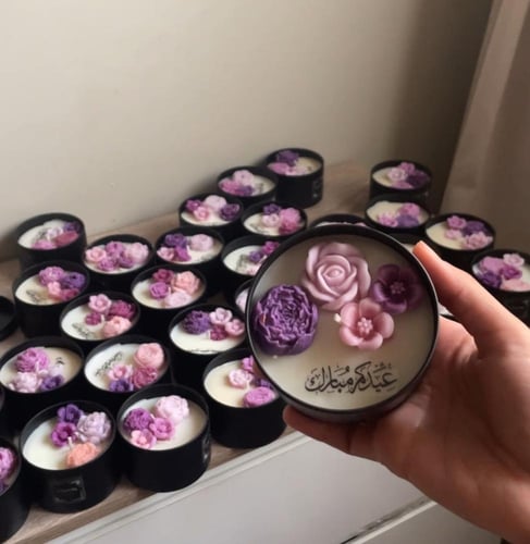 شمعة الأزهار المعطرة الحجم الكبير مع بوكس وكيس