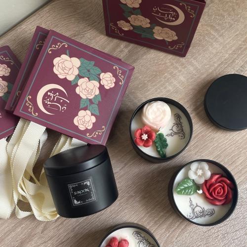 شمعة الأزهار المعطرة الحجم الصغير بطباعة على الشمع...