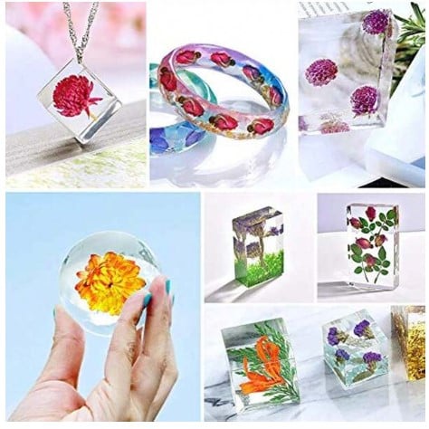 9 عبوات من الورد المجفف متعدد الألوان