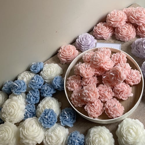 شمعة الورد الميني بشريط ورقي