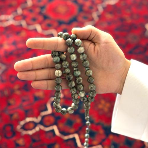 مسباح فاتوران اخضر خرائطي تمليكة عدد الخرز 45