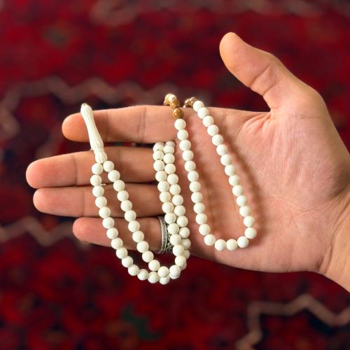 A camel bone rosary - with coconut wood 8 mm - qua...