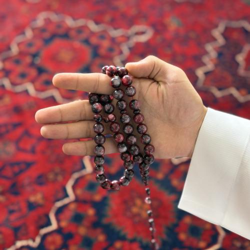 مسباح فاتوران عنابي داكن تمليكة عدد الخرز 45
