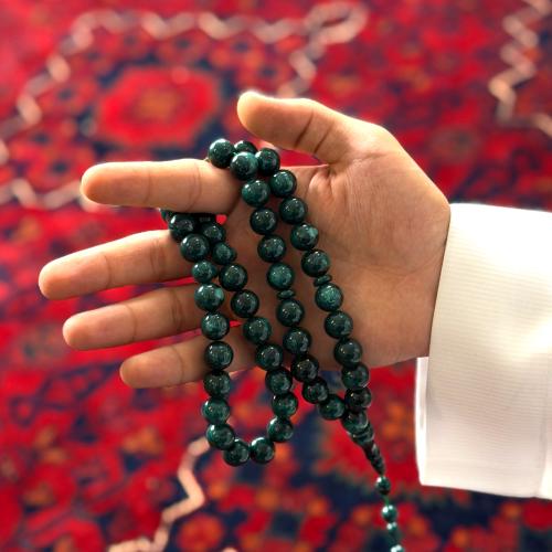 مسباح فاتوران زيتي معرق تمليكة عدد الخرز 45