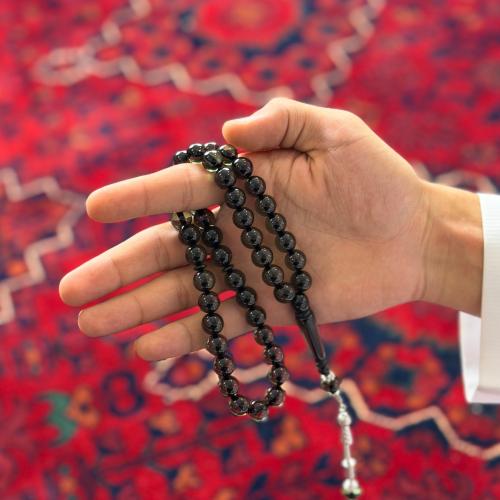 مسباح بكلايت زيتي شفاف تمليكة عدد الخرز 45