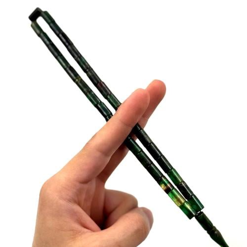 Olive green Tasbih Fatoran, Turkish pen-style, size 33