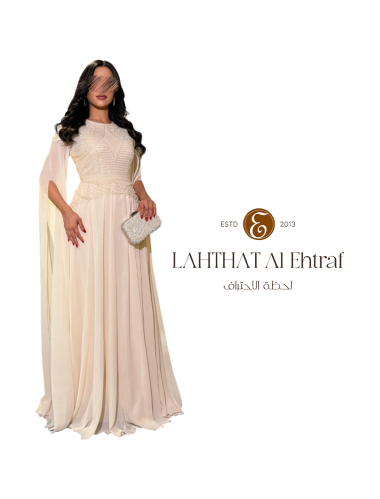 فستان شيفون مطرز شامبين