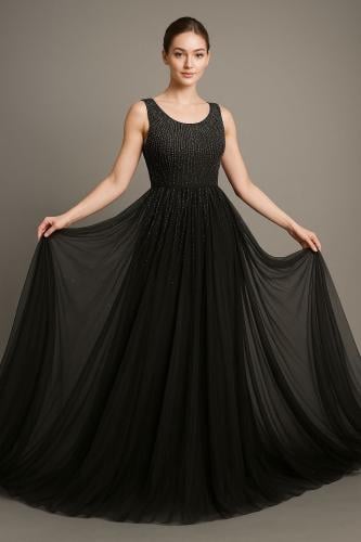 فستان سهره اسود ملكي