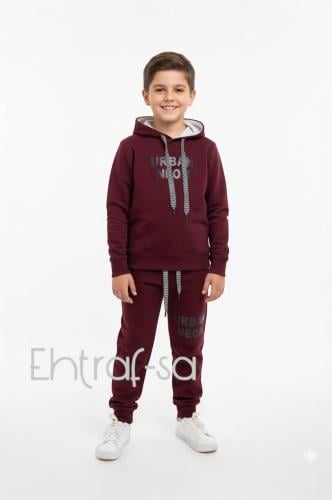 طقم ولادي شتوي بلون عودي